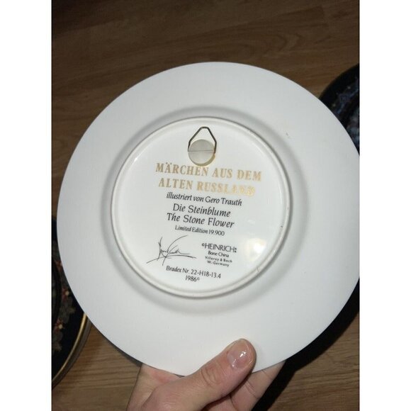 Heinrich 1986 Vintage Marched Aus Dem Allen Russiand Plates (5) Gold Bone China - Picture 11 of 12